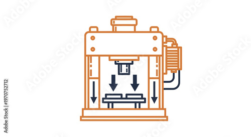 Industrial Press Machine Icon for Manufacturing and Production.