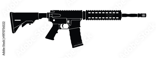 фотографія Semi Automatic Rifle Icon Silhouette Vector black design on a white background