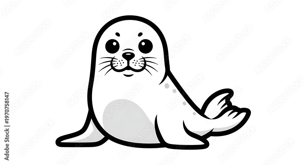 Obraz premium A cute black and white cartoon dog and funny animal character vector illustration featuring a domestic pet drawing in a comic clipart style