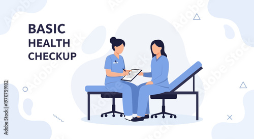 Doctor and Patient Health Checkup Illustration - Basic Medical Examination
