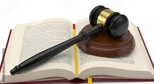 Legal gavel and law book for justice concept in court of law and legislation and judgement scene