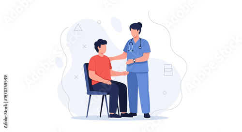 Doctor comforting patient, medical consultation, healthcare, empathy, support, doctor-patient relationship