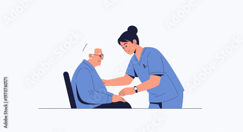 Caring nurse assisting elderly patient, healthcare, support, medical care, compassion