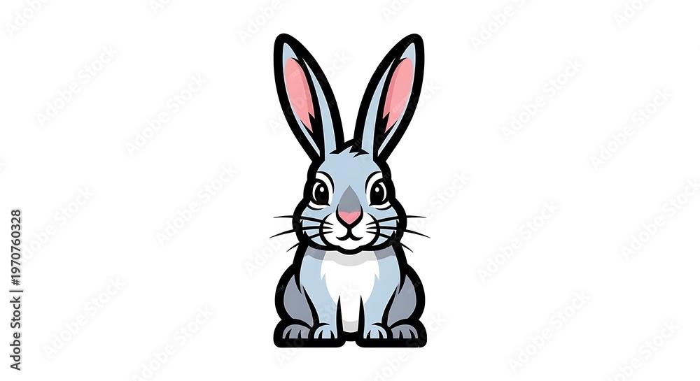 Obraz premium cute cartoon bunny holding a heart in a playful vector illustration style