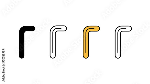 Four different colored corner brackets for furniture assembly and design  home decor