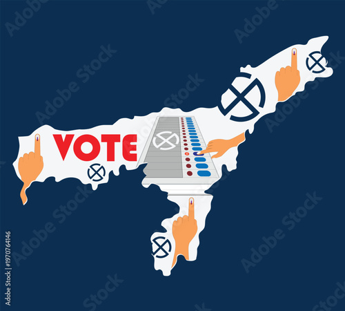 Assam election Concept Vector design background