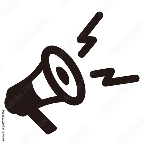 メガホンや拡声器のシンプル白黒アイコン