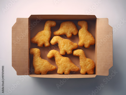 fried chicken nuggets in a box