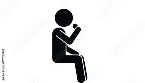 Abstract vector graphic illustration of a person sitting and reflecting, deep in thought or problem-solving.
