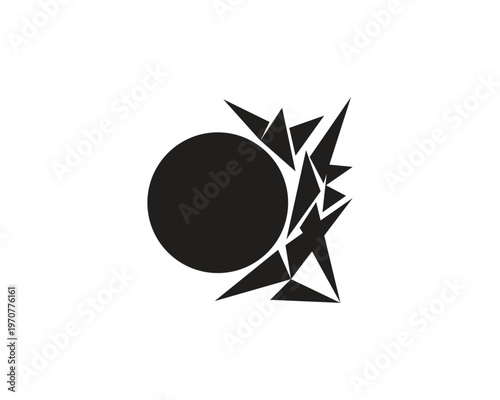 Abstract sharp shape logo design, geometric contrast modern vector