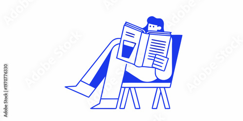 A person is deeply engrossed in reading a large open book