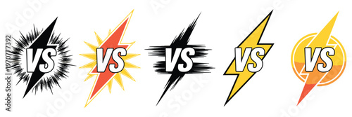 VS Icon Vector with Versus Letter Logo Design, Battle Match Symbol for Game Interface, Competitive Screen Graphics, Player Versus Concept for Esports and Gaming UI