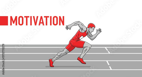 Runner Sprinting For Success Driven By Powerful Motivation During Competition