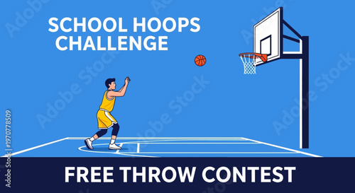 School Hoops Challenge: An Exciting Free Throw Contest With Dynamic Basketball Action
