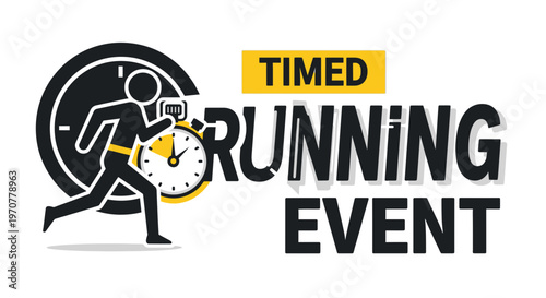 Running Event Illustration Depicting Speed and Time, Suitable For Advertisements or Promotional