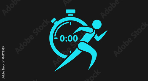 Running Illustration Depicting Speed, Time, Fitness, and Athletic Achievement Visualization
