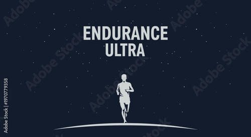 Silhouette Of A Runner Embarking On An Endurance Ultra Run Beneath The Night Sky