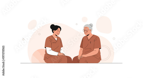 Nurse comforting elderly patient, showing empathy and care in a medical setting.
