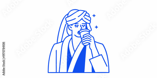 Woman in headwrap enjoying an ice cream cone with closed eyes