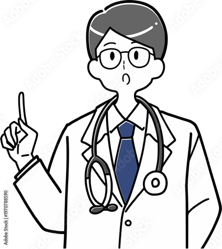 指差しで説明する男性医師