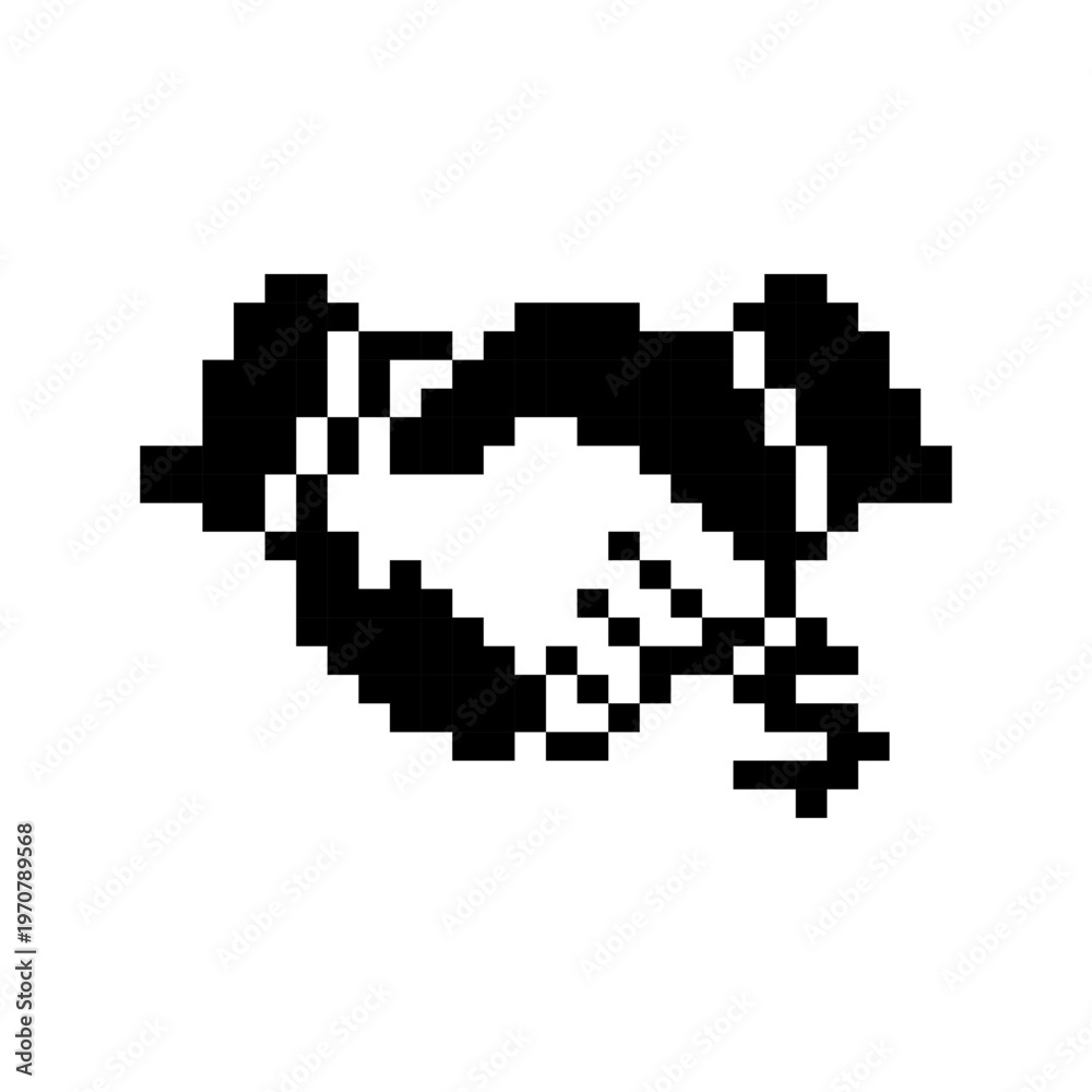 Fototapeta premium Pixel Art Business Handshake Icon