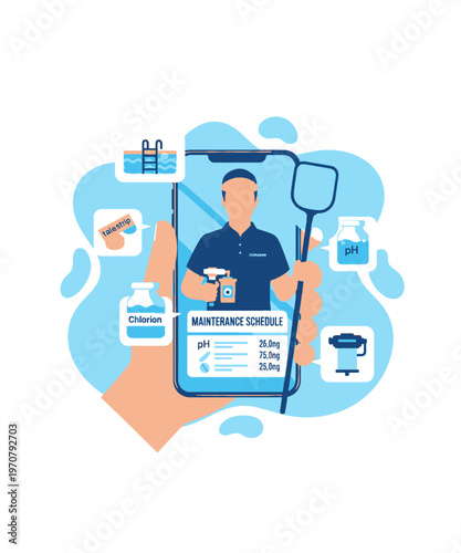 water quality testing and maintenance checklist vector illustration