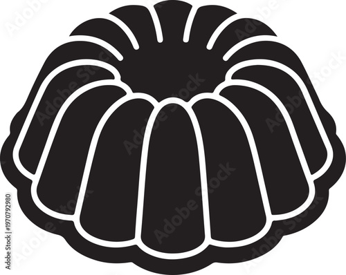 Gelatin dessert pudding mold silhouette sweet food icon