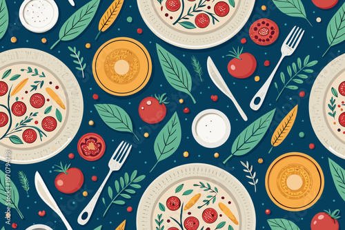 Dynamic Food Plates Forks Spoons Professional Photo