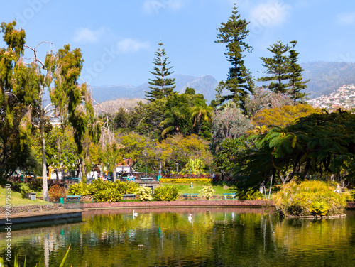 Lake in Parque de Santa Catarina, City Park in Funchal (Madeira, Portugal)