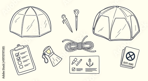 Sketch of beekeeping equipment isolated on transparent background hive smoker honeycomb and tools