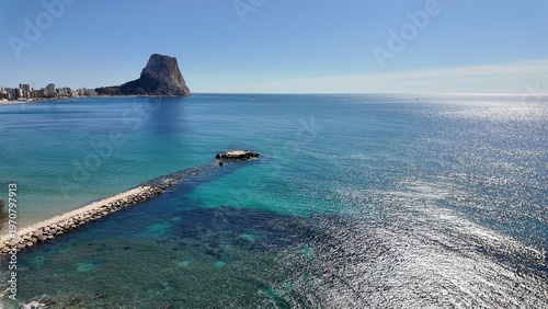 Calpe, Peñon de Ifach, Alicante, playa de Calpe con su impresionante peñon de Ifach
