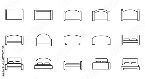 Collection of various bed frame designs.