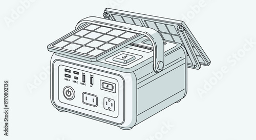 Portable solar power generator station.