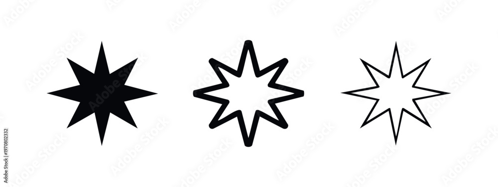 Fototapeta premium Seven Point Starburst and Explosion Icons Set. Discount, Sale, and Promotion Symbols.