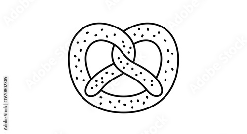 Pretzel with sesame seeds drawing.