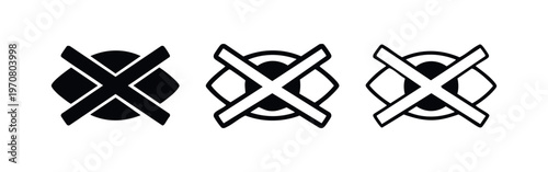 Restricted View Eye Privacy Forbidden Vector Icon Set