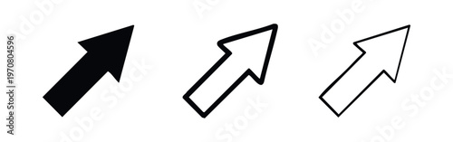 Free Download Diagonal Up-Right Arrow for Growth and Direction Icons Set - GFXLoad