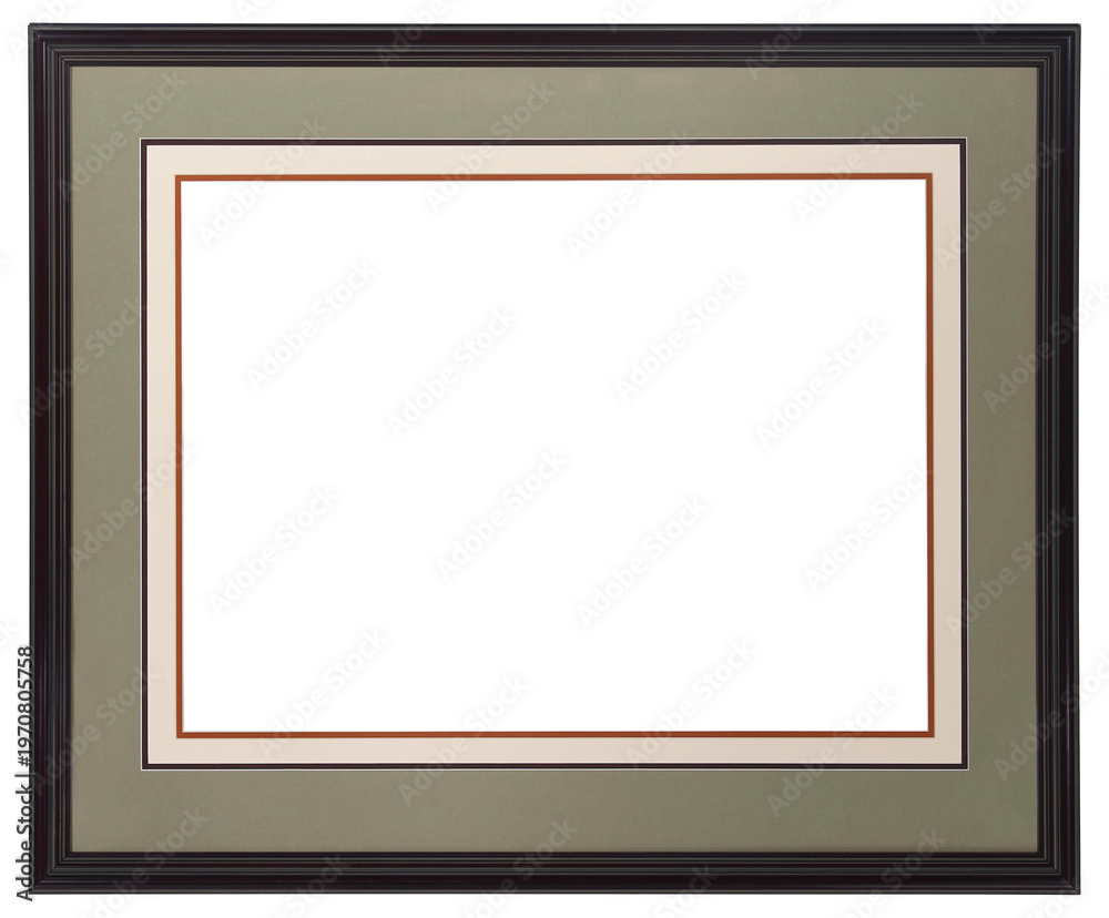 Obraz premium Black picture frame in PNG format on a transparent background.