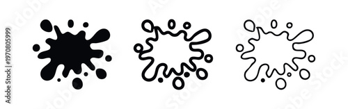 Fotografia Dynamic ink splat and paint blob graphic icons for artistic and design projects