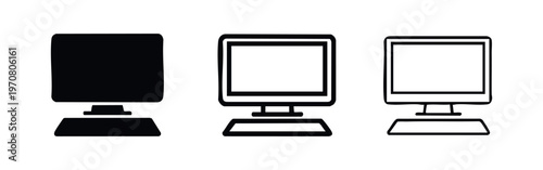 Retro Computer Monitor Icon Pack - Vintage Desktop PC Display and Old Technology Symbols