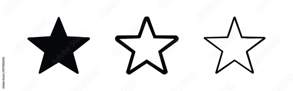 Fototapeta premium Star Icon Vector Set. Favorite, Rating, or Quality Symbol Illustration.