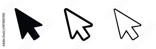 Mouse cursor pointer icon set. Arrow, click, select symbol for user interface design.
