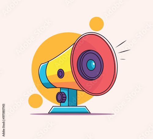 Vector illustration of a flat design of speaker Mic