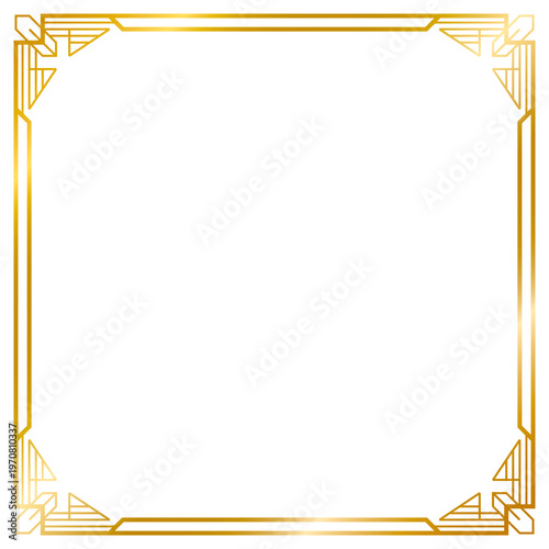 Decorative gold frames collection png transparent background, Art Deco gold frame, Vintage frame line geometric, wedding, label, card, frame, cover, poster, greeting, invitation