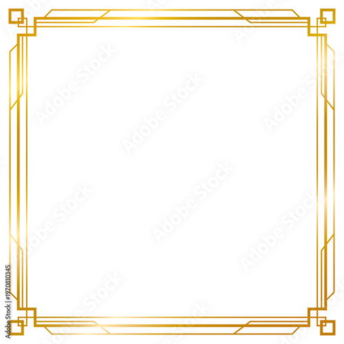 Decorative gold frames collection png transparent background, Art Deco gold frame, Vintage frame line geometric, wedding, label, card, frame, cover, poster, greeting, invitation