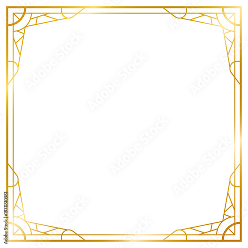 Decorative gold frames collection png transparent background, Art Deco gold frame, Vintage frame line geometric, wedding, label, card, frame, cover, poster, greeting, invitation