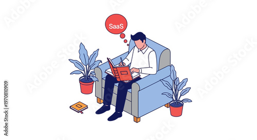 Man sitting on couch with laptop.