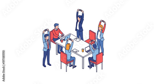 People Working Around Office Desk Together.