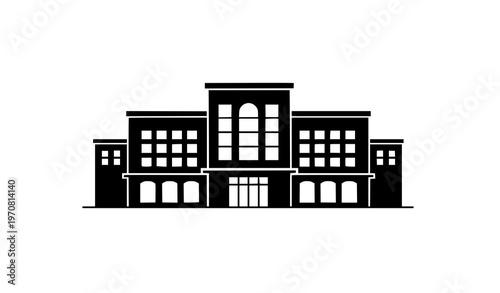 Mall silhouette icon retail building vector illustration