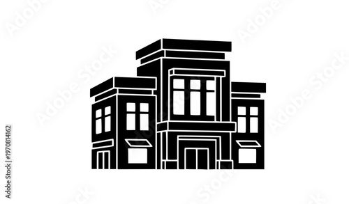 Retail emporium glyph icon silhouette vector illustration